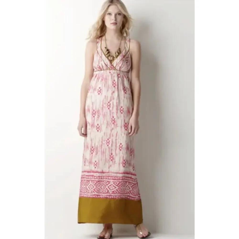 Ann Taylor Loft Aztec Print Multicolored Maxi Dress Size 0 - Picture 1 of 9